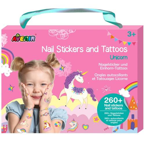 Avenir Nail Sticker & Tattoos Κωδ 60751 Παιχνίδι με Αυτοκόλλητα & Προσωρινά Τατουάζ 1 Τεμάχιο - Unicorns